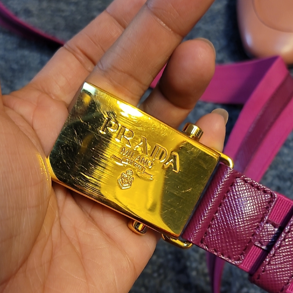Prada Gold and Pink Women's Belt